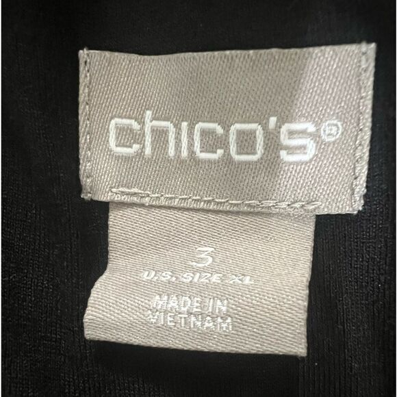 Chico’s long sleeve top animal print sequins large edgy mob wife holiday party - Picture 4 of 8